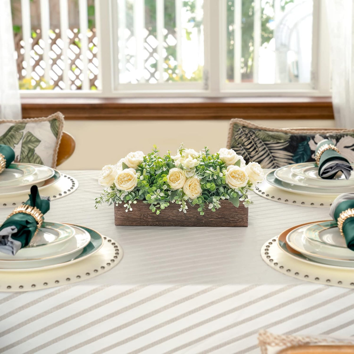 Dahey Artificial Flowers Farmhouse Centerpieces for Coffee Table Decor