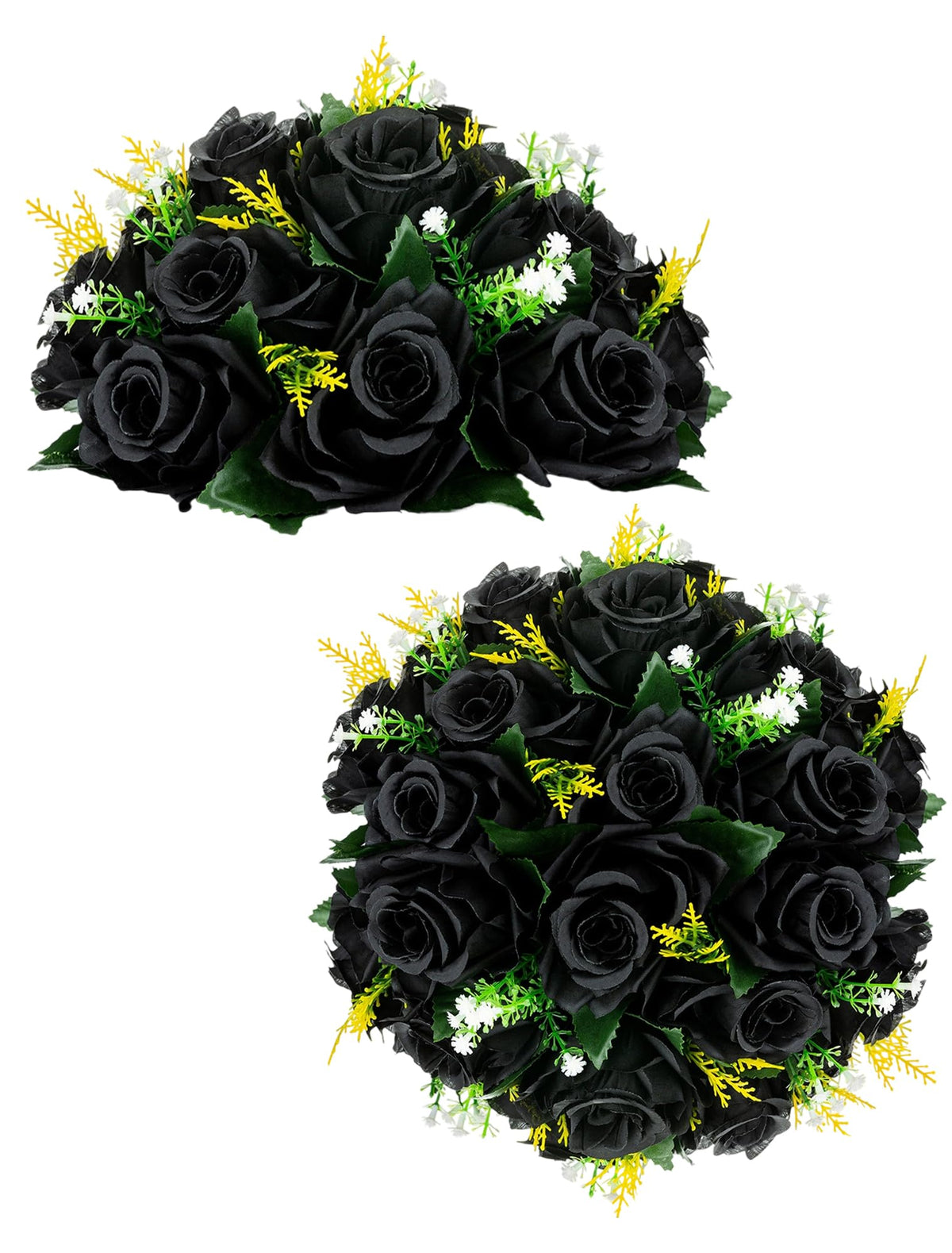 BLOSMON Faux Flower Centerpieces for Wedding Tables, 10 Pcs, Crimson Red