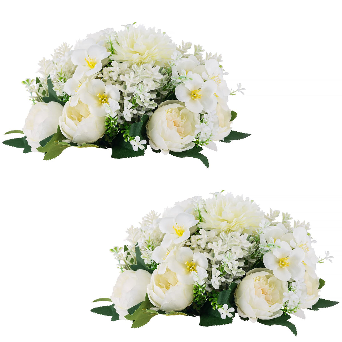 Flower Balls Centerpieces for Tables: White Silk Rose, 10Pcs