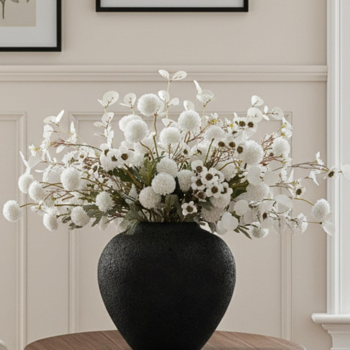Faux Fall Flowers, Burnt Orange Artificial Floral Stems For Vase