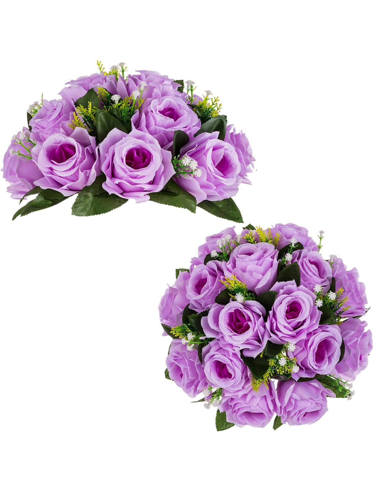 BLOSMON Faux Flower Centerpieces for Wedding Tables, 10 Pcs, Crimson Red