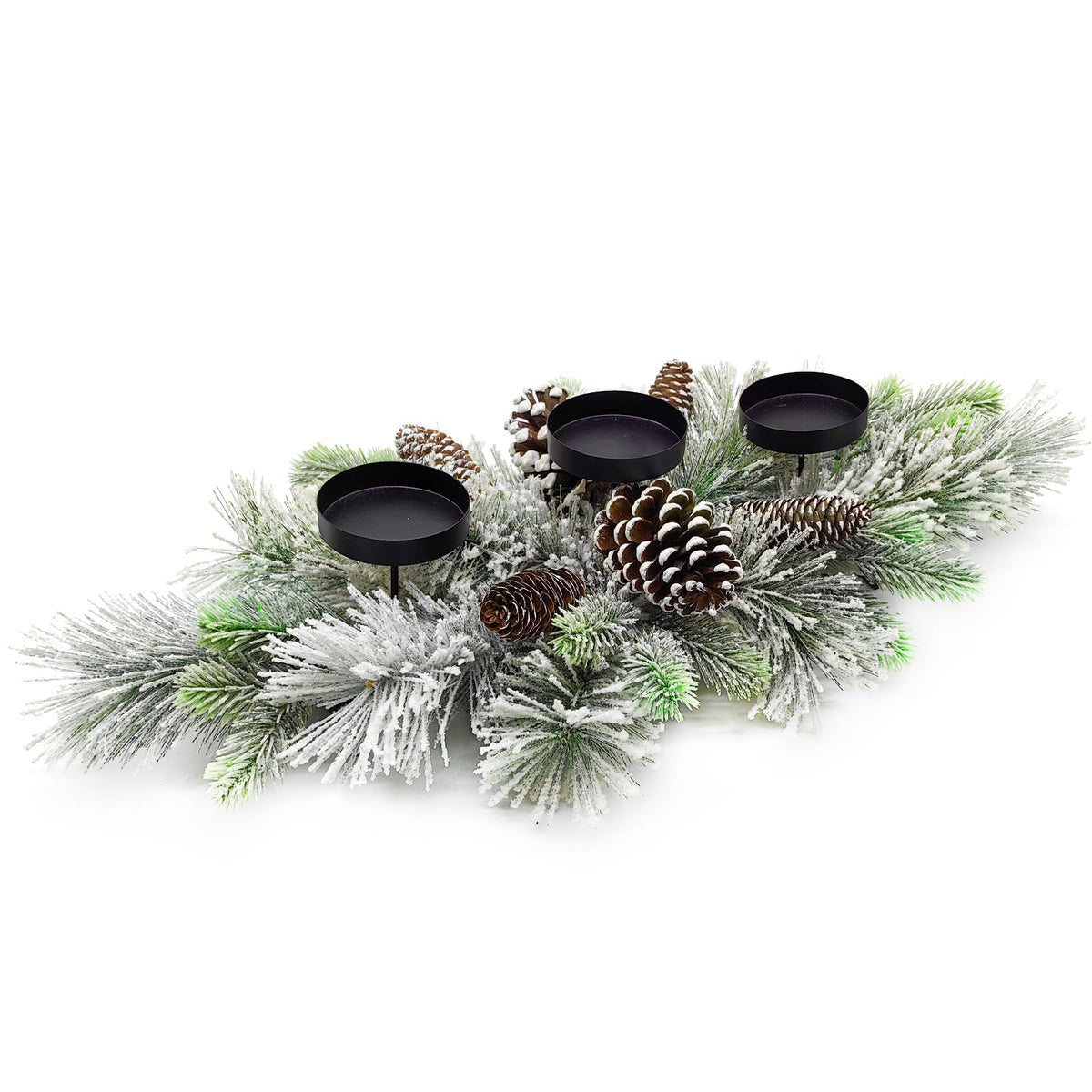 Fall Centerpiece Table Decorations, 27.5'' L Assorted Artificial Pumpkins, Berries, Maple Leaves and Pine Cones, Harvest Table Candle Holder for Dinning Table, Fireplace Mantel (Candle Not Included)