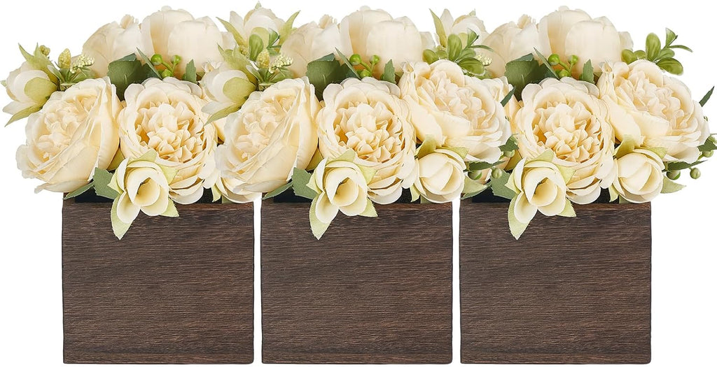 Dahey Small Mini Artificial Flower Table Centerpieces for Dining Room Decor