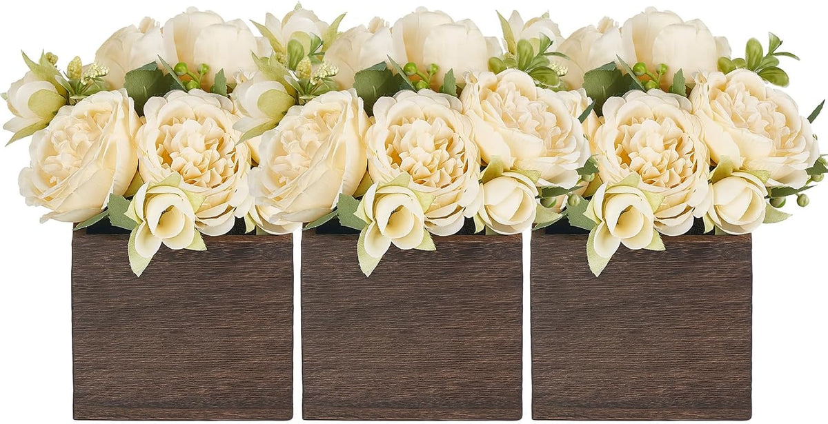 Dahey Small Mini Artificial Flower Table Centerpieces for Dining Room Decor