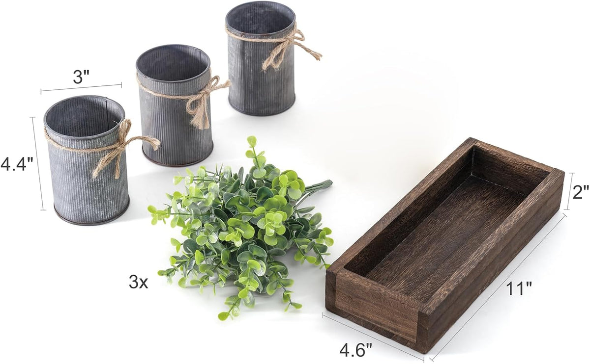 Dahey Fake Eucalyptus Plants Farmhouse Table Centerpieces for Dining Room