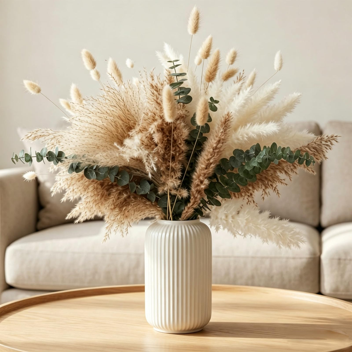 710Pcs Natural Dried Pampas Grass Dried Flowers 17'' Boho Pampas Bouquet