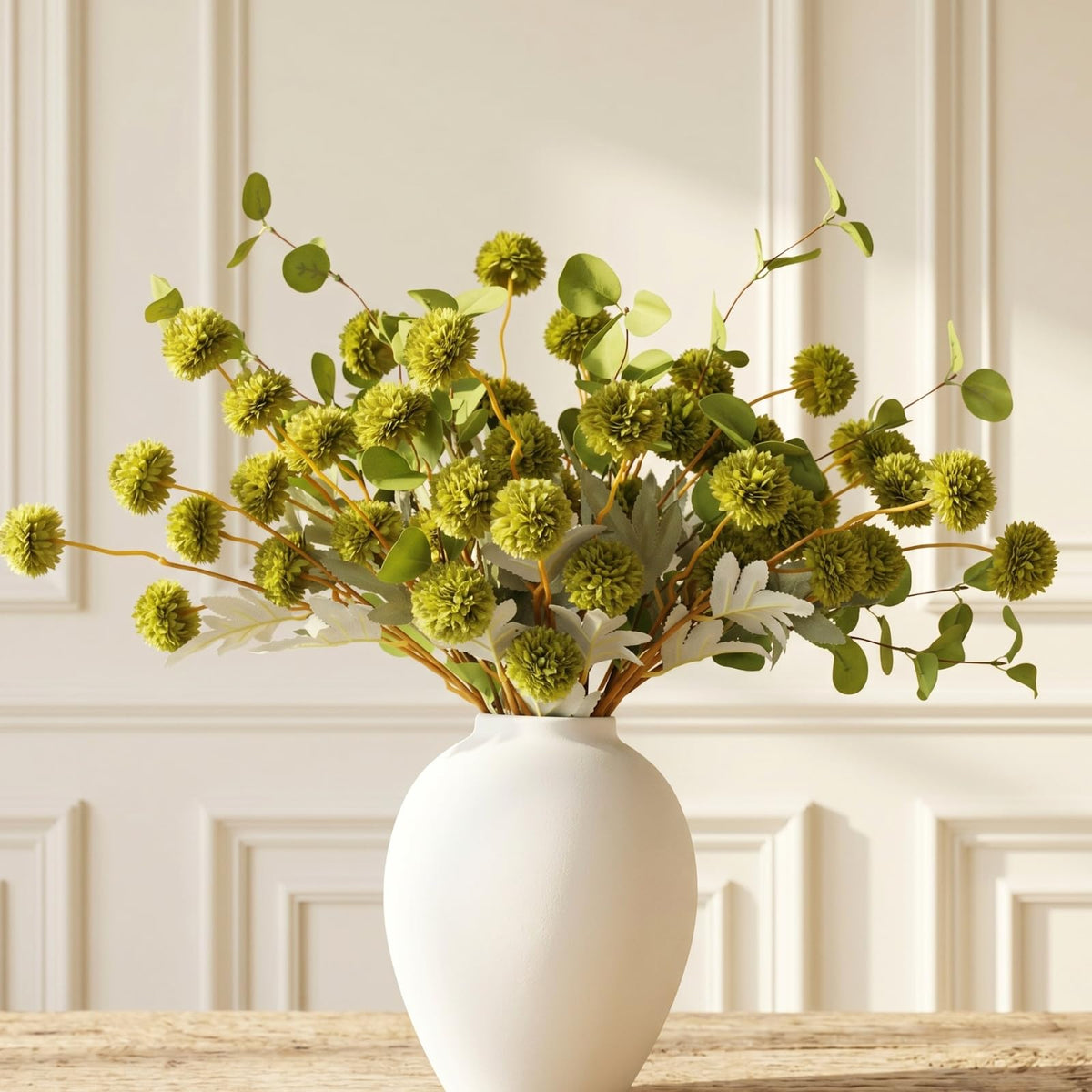 Faux Fall Flowers, Burnt Orange Artificial Floral Stems For Vase