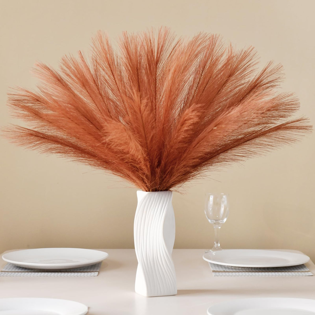 Alecono 30pcs Pampas Grass 17in, Pink Pampas Grass Decor for Home Decoration