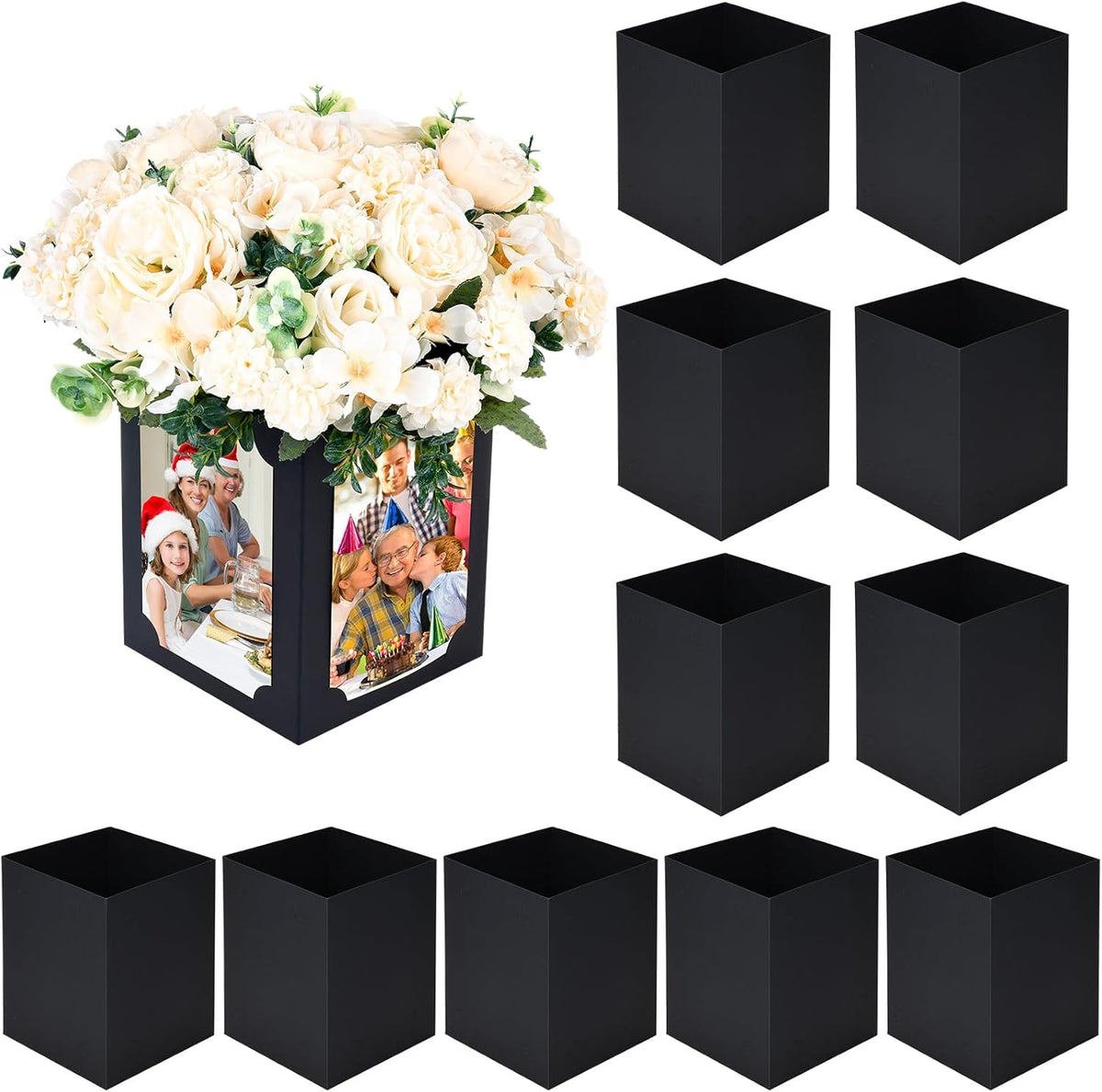 12 Pcs Picture Centerpieces for Table, Photo Display Frame, Black