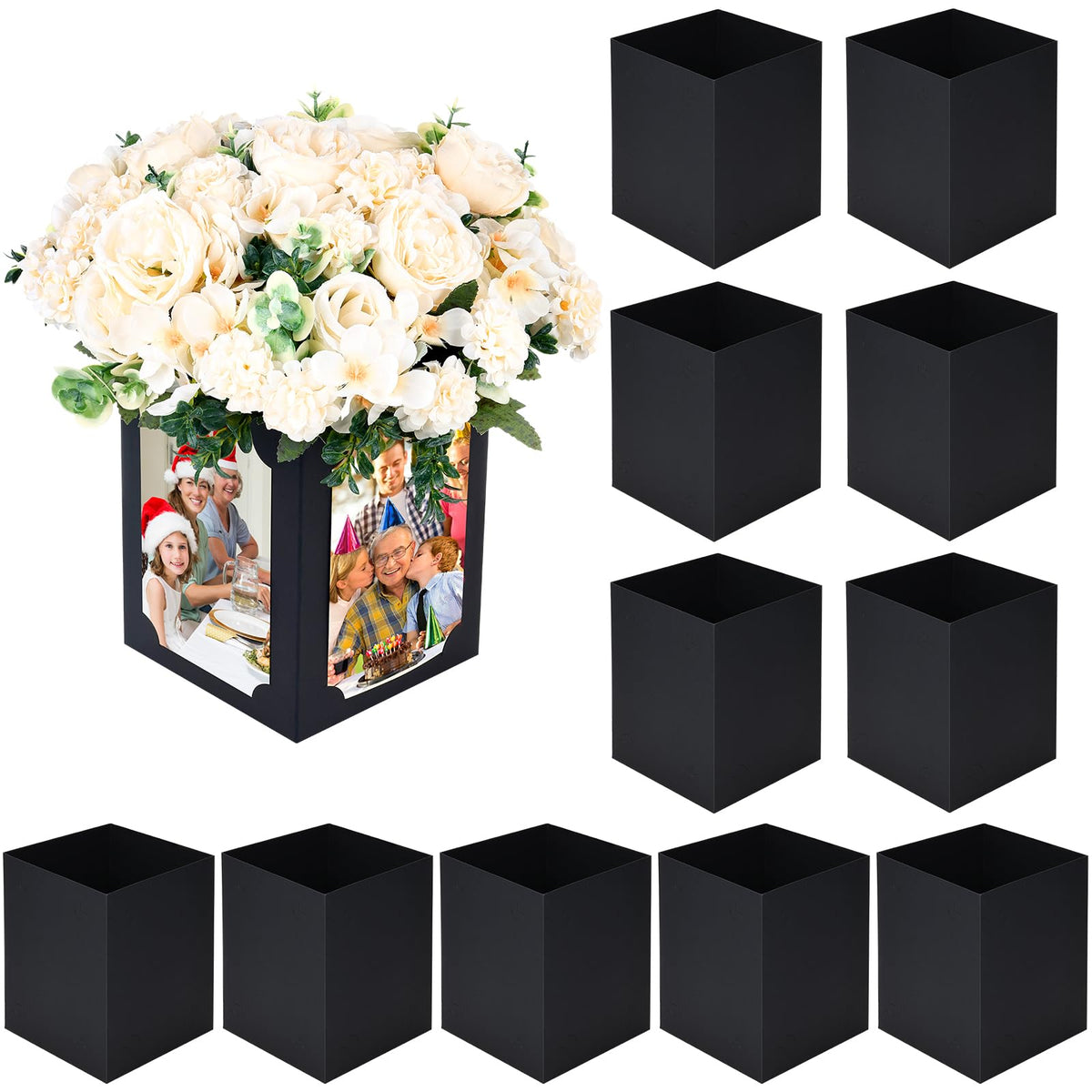 12 Pcs Picture Centerpieces for Table, Photo Display Frame, Black