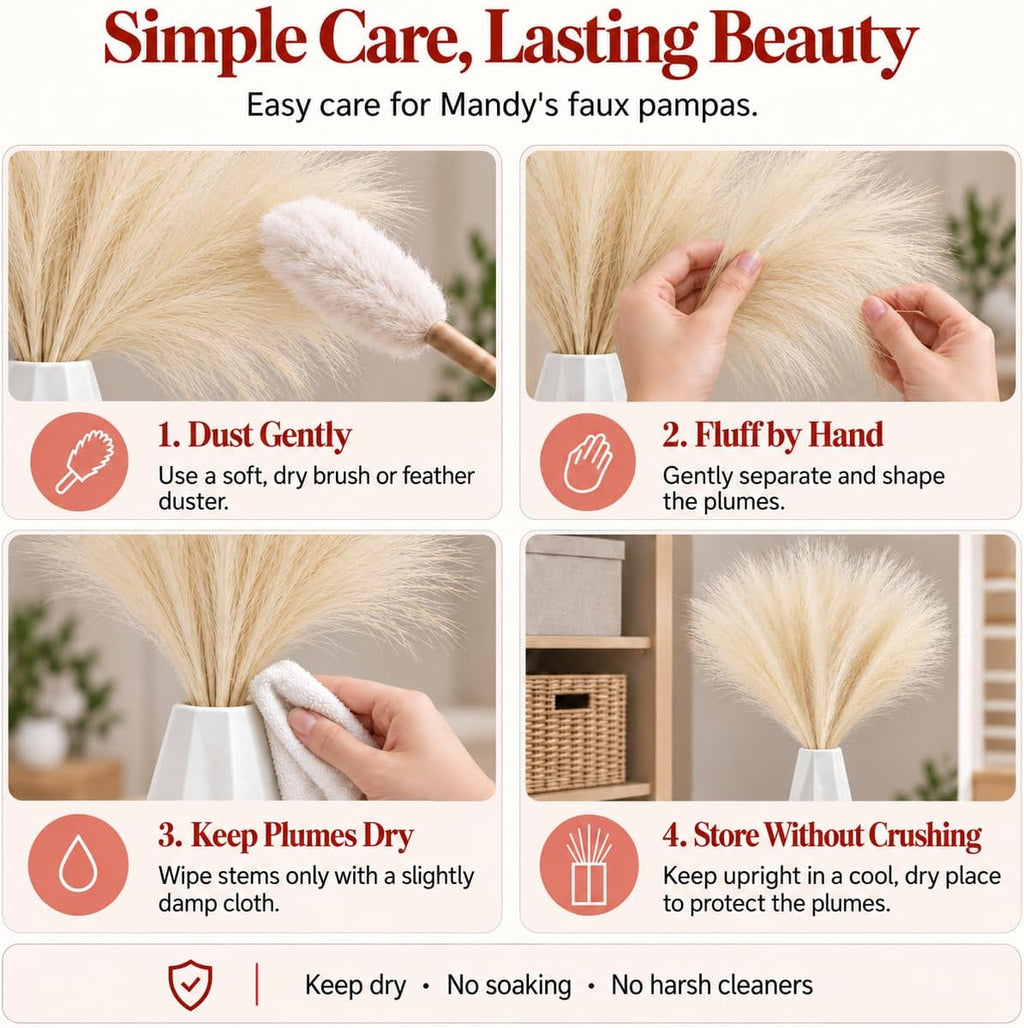 Mandy's 20 Stems Ivory Silk Pampas Grass Bouquet