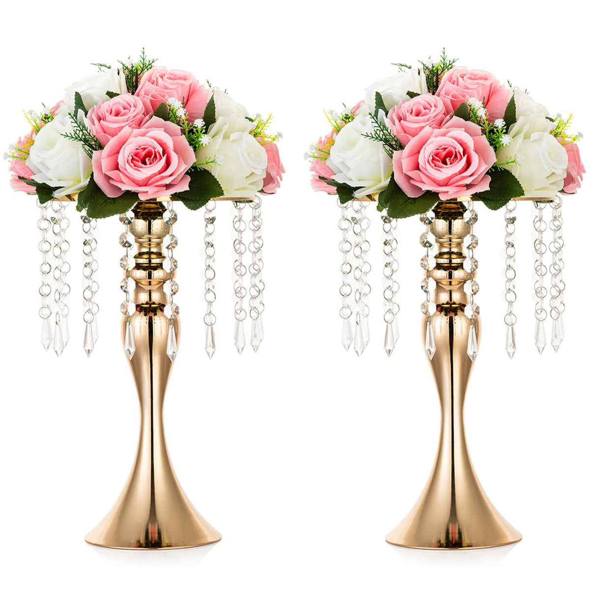 NUPTIO Tall Vase Table Centerpiece, 13.8", Gold, 10 Pcs