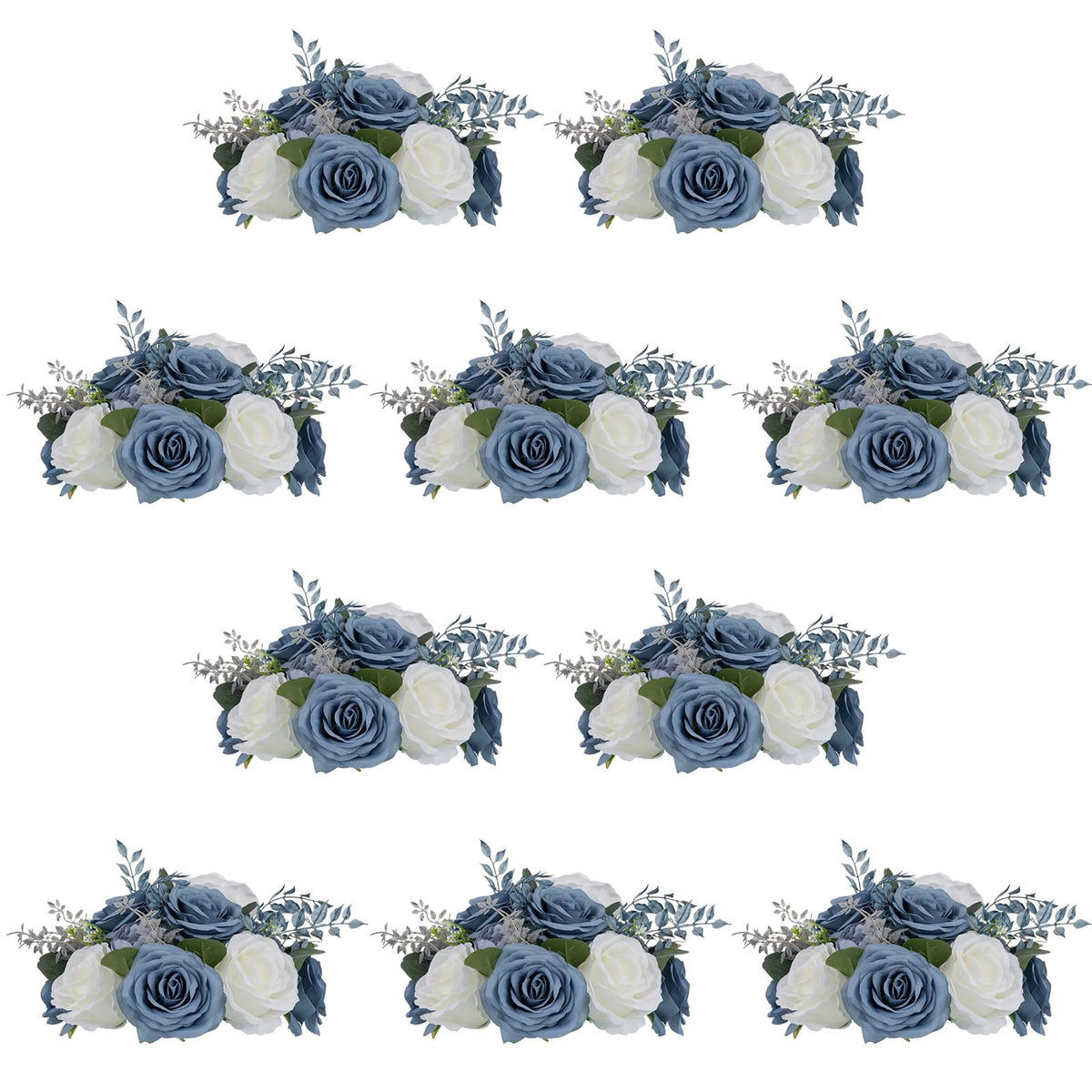 NUPTIO Flower Balls for Table Centerpieces: White Fake Flowers, 8.6 Inch