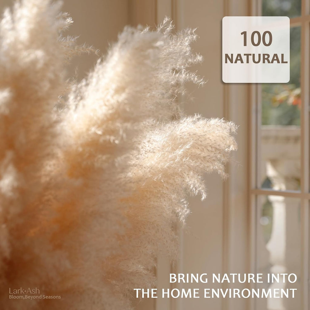 55inch 15pcs Tall Pampas Grass for Floor Vase-Dried Pampas Grass Decor Tall Brown Large Pompas Grass Floral-Long Fluffy Pompas Grass for Living Room,Farmhouse,Entryway,Wedding and Boho Home Decor