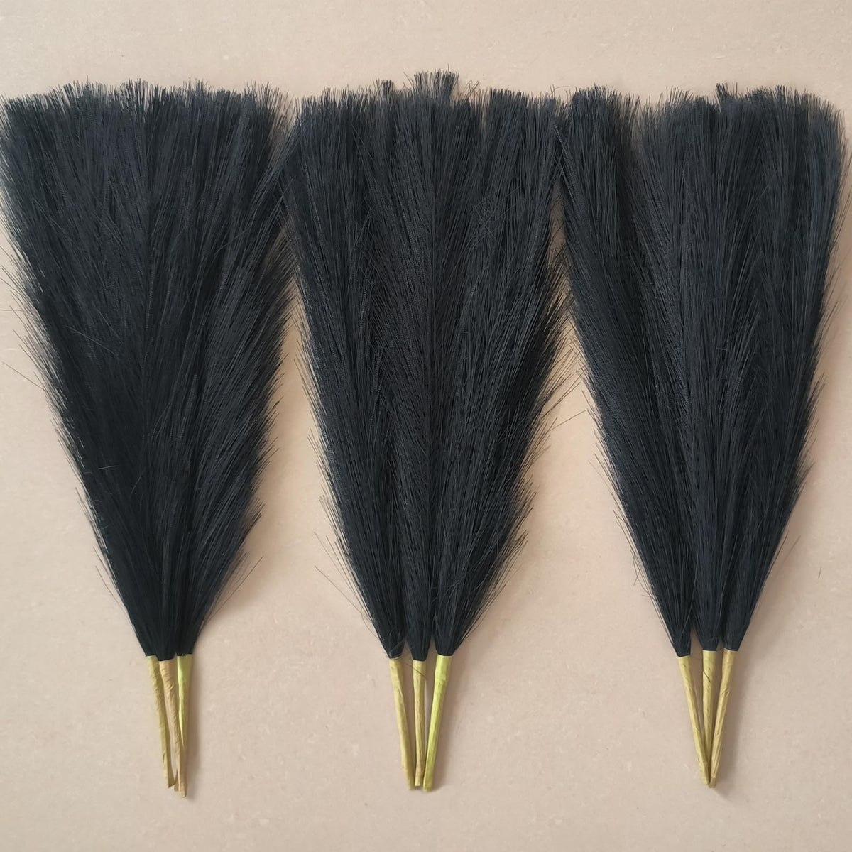 SeptCat 9 Pcs 45" Faux Dried Pampas Grass Tall Decor, Fluffy Fake Long Pompas Artificial Black Grey Gray Pompous Stems Bouquet Flower Arrangement Vase Filler for Boho Home Wedding Decoration