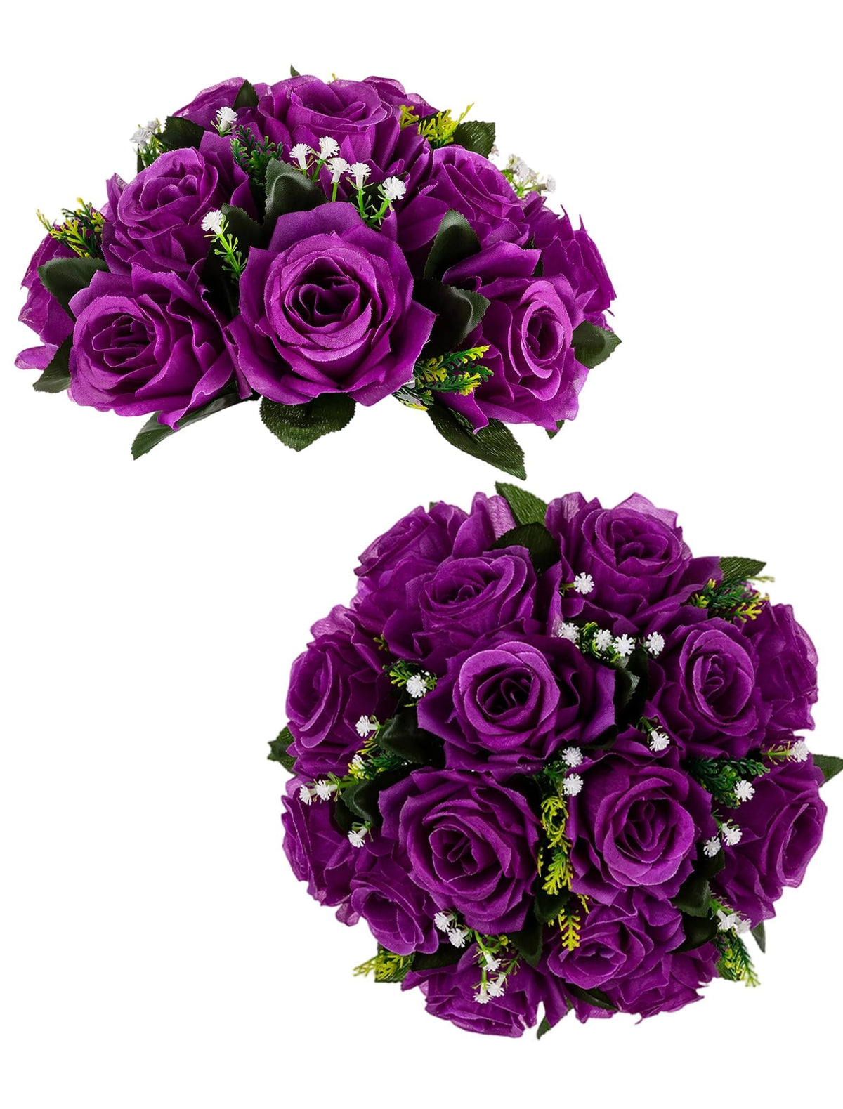 BLOSMON Faux Flower Centerpieces for Wedding Tables, 10 Pcs, Crimson Red