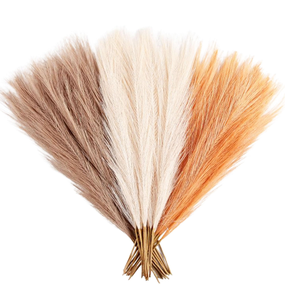 30PCS Dark Brown Faux Pampas Grass 17" for Vase Filler