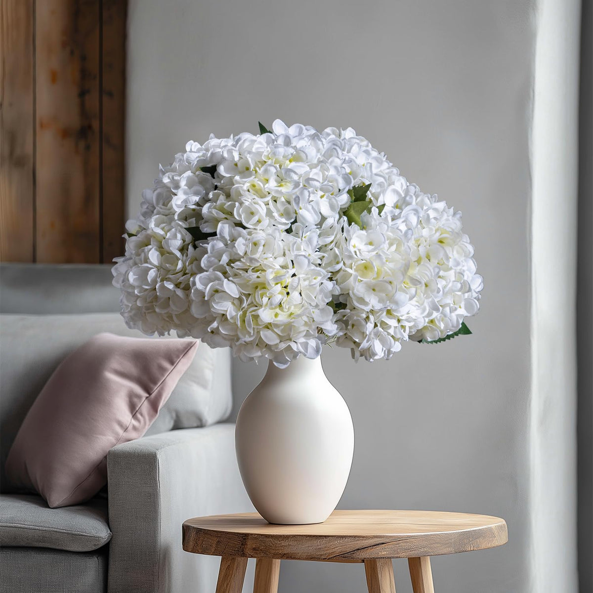 Bailikang 10 Pcs Faux Silk Hydrangea with Stems - Fall Hydrangeas Artificial Flowers Silk Flower Fall Winter Artificial Bouquet for Wedding Bridal Home Table Decor Without Vase