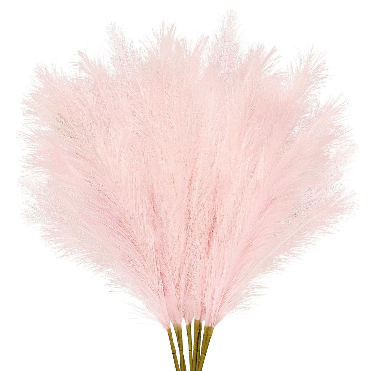 obbsie 50PCS Burnt Orange Faux Pampas Grass Decor, 21.6" Fluffy Vase Filler