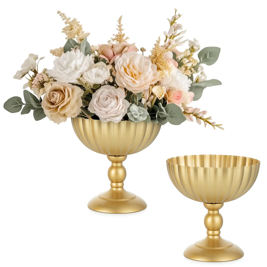 Sziqiqi Gold Urn Vase for Wedding, Tall Vases Centrepieces for Table, 10Pcs