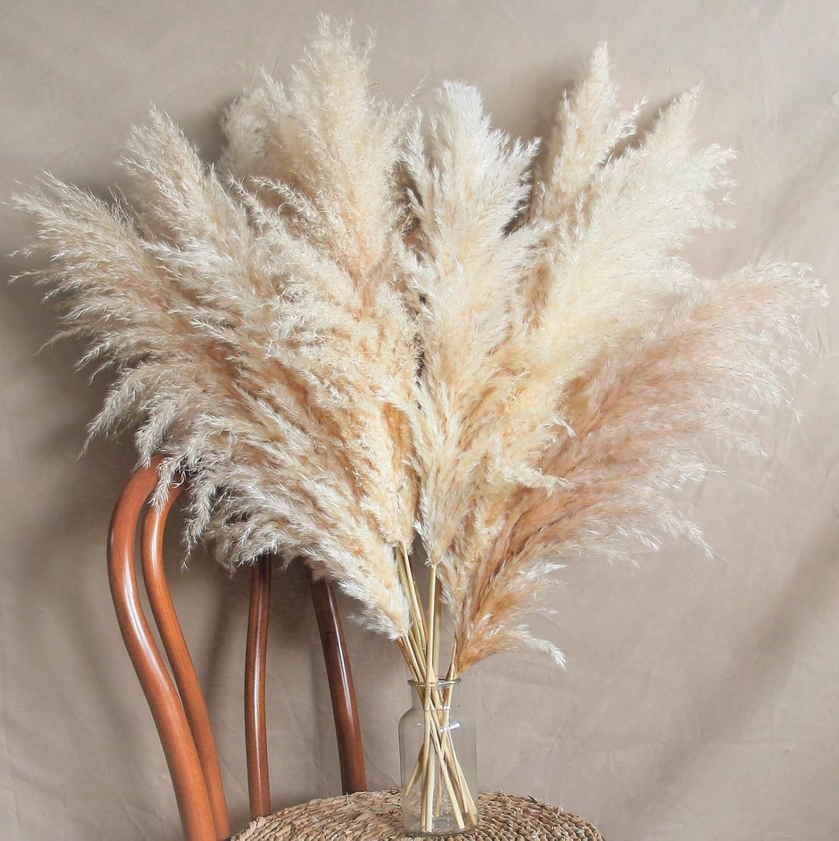 10 Stems 30" inch Dried Pampas Grass Decor Tall, Large Pompas Grass, Boho Neutral Home Decor Bouquet, Fluffy Pampass Grass for Floor Vase Wedding Floral Arrangements Wall Farmhouse Table Decor