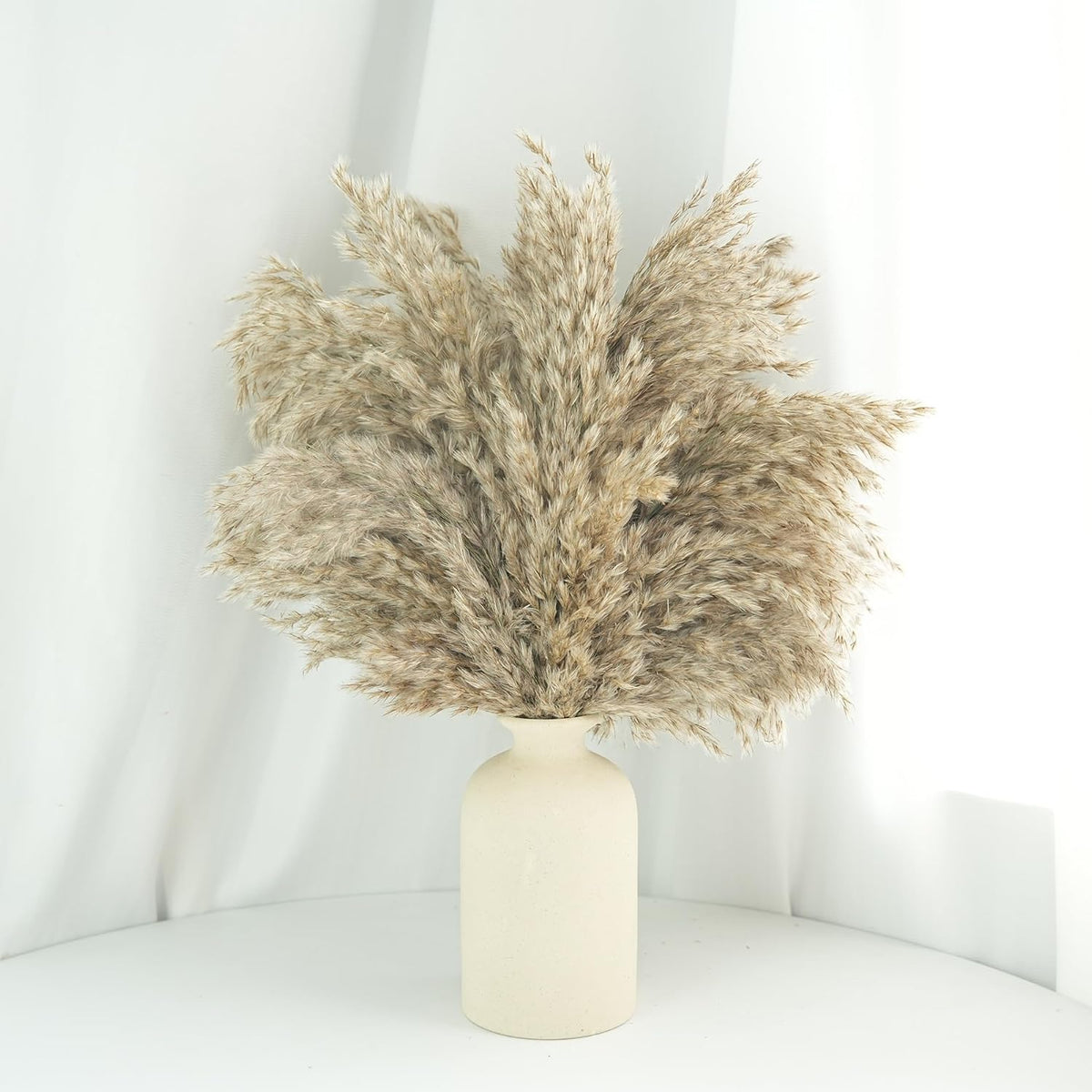17Inch Natural Dried Pampas Grass 30 Stems - Boho Home Decor for Table Centerpieces, Wedding, Floral Arrangements(Natural)
