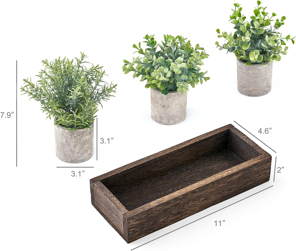 Dahey 3 Pack Mini Potted Fake Plants Farmhouse Centerpieces for Table Decor
