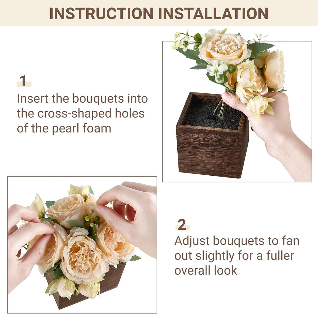 Dahey Small Mini Artificial Flower Table Centerpieces for Dining Room Decor
