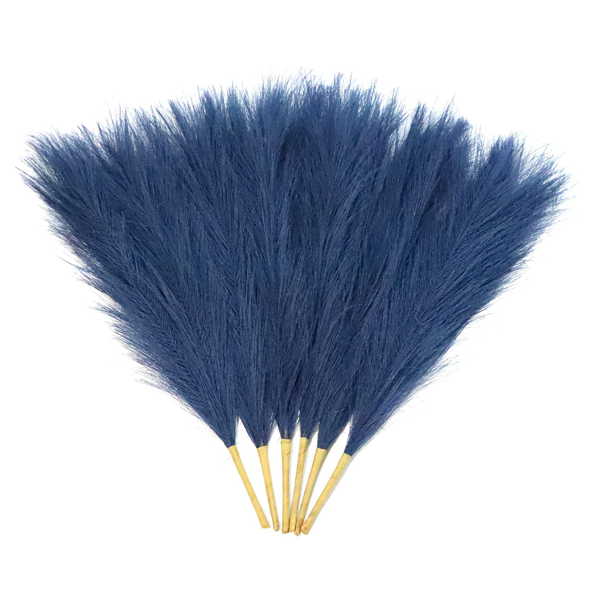 LWINGFLYER Navy Blue Faux Pampas Grass Decor 18-Inch Short 6 Stems Dried Flowers for Small Vase Boho Home Decor Wedding Bouquet Party Decoration Flower Arrangement Balloon Garland