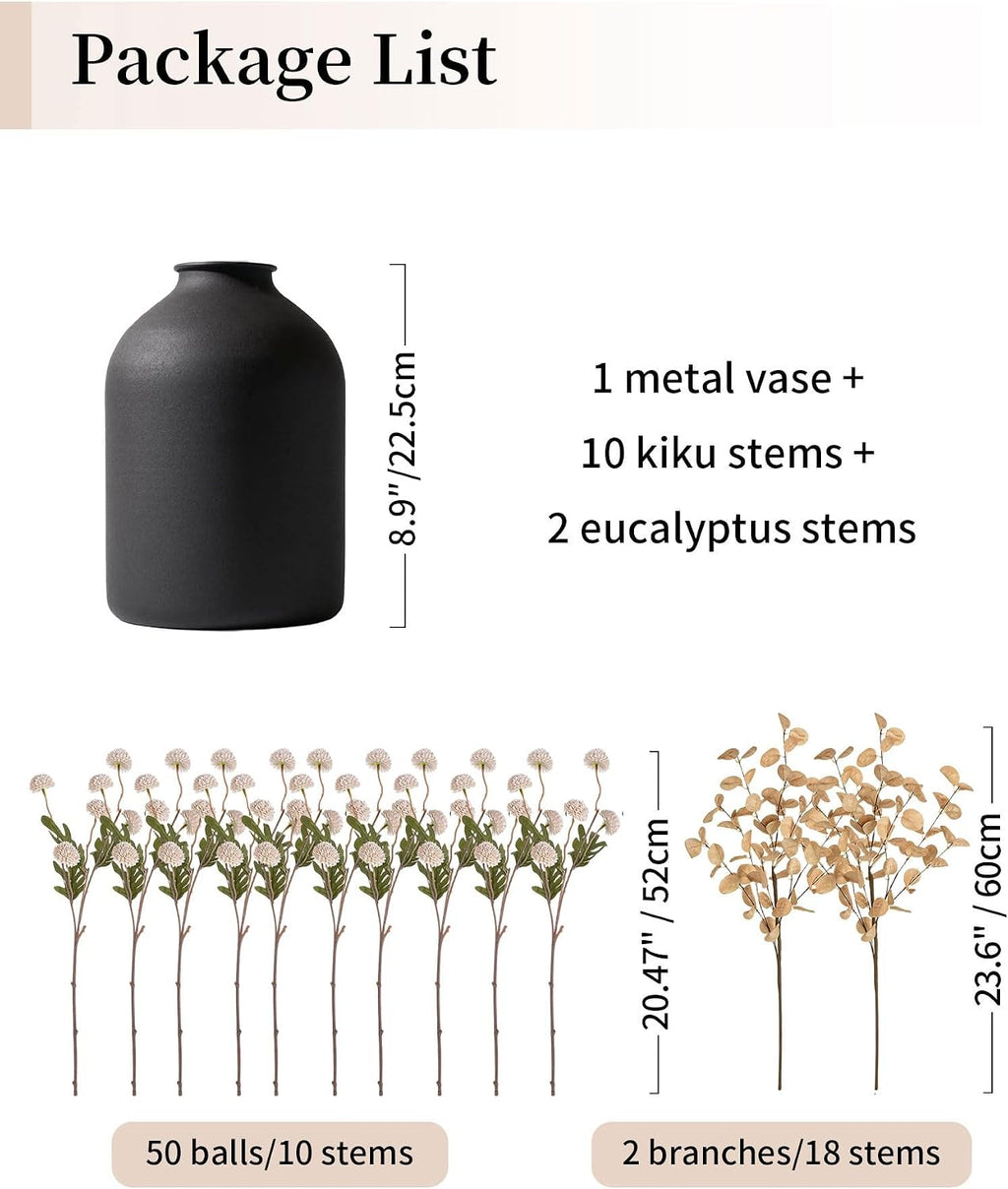 BLOSMON Fake Flowers Centerpieces for Tables, Beige Mums for Dining Room