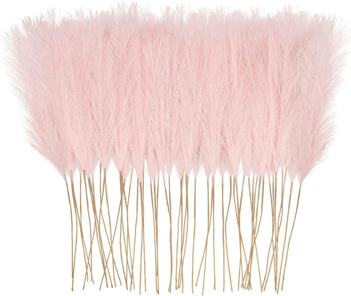 obbsie 50PCS Burnt Orange Faux Pampas Grass Decor, 21.6" Fluffy Vase Filler