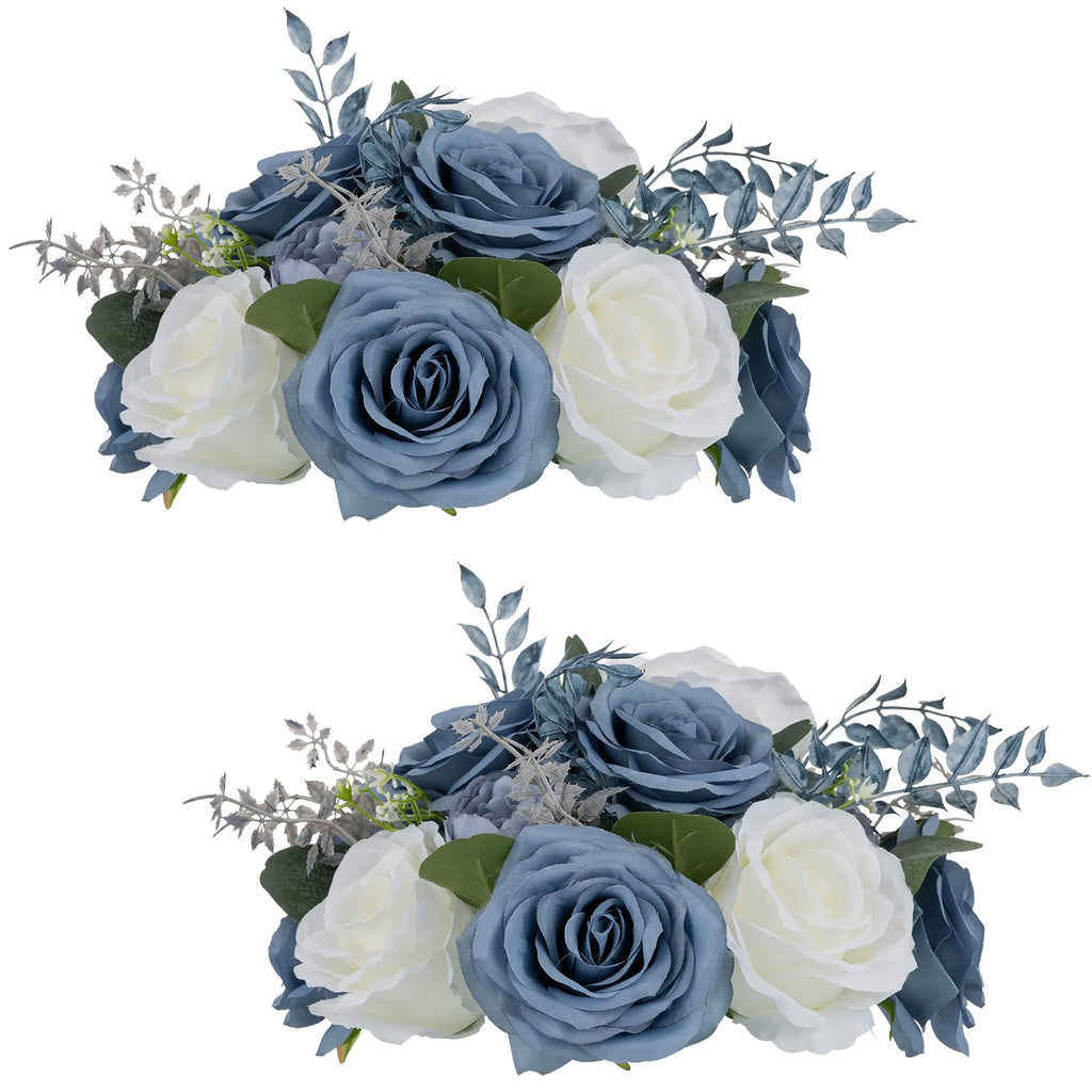 NUPTIO Flower Balls for Table Centerpieces: White Fake Flowers, 8.6 Inch