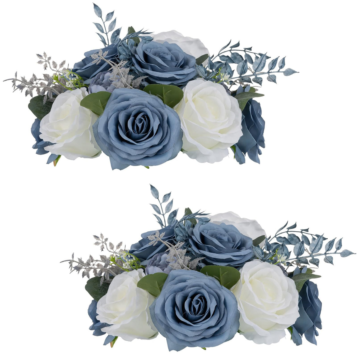 NUPTIO Flower Balls for Table Centerpieces: White Fake Flowers, 8.6 Inch