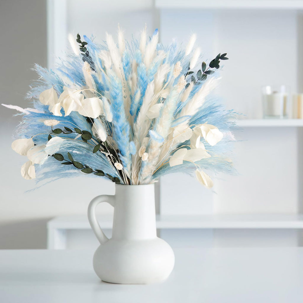 N&T NETING Dried Pampas Grass Boho Set for Crafts Centerpiece, 75Pcs