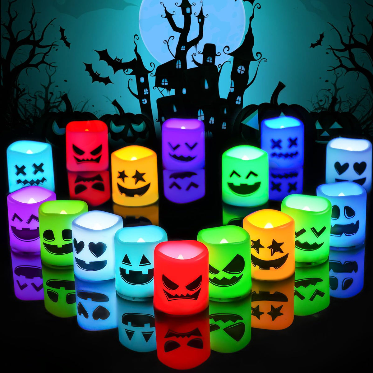Homemory 24 Pack Ivory Flameless Flickering LED Votive Tealights Candles