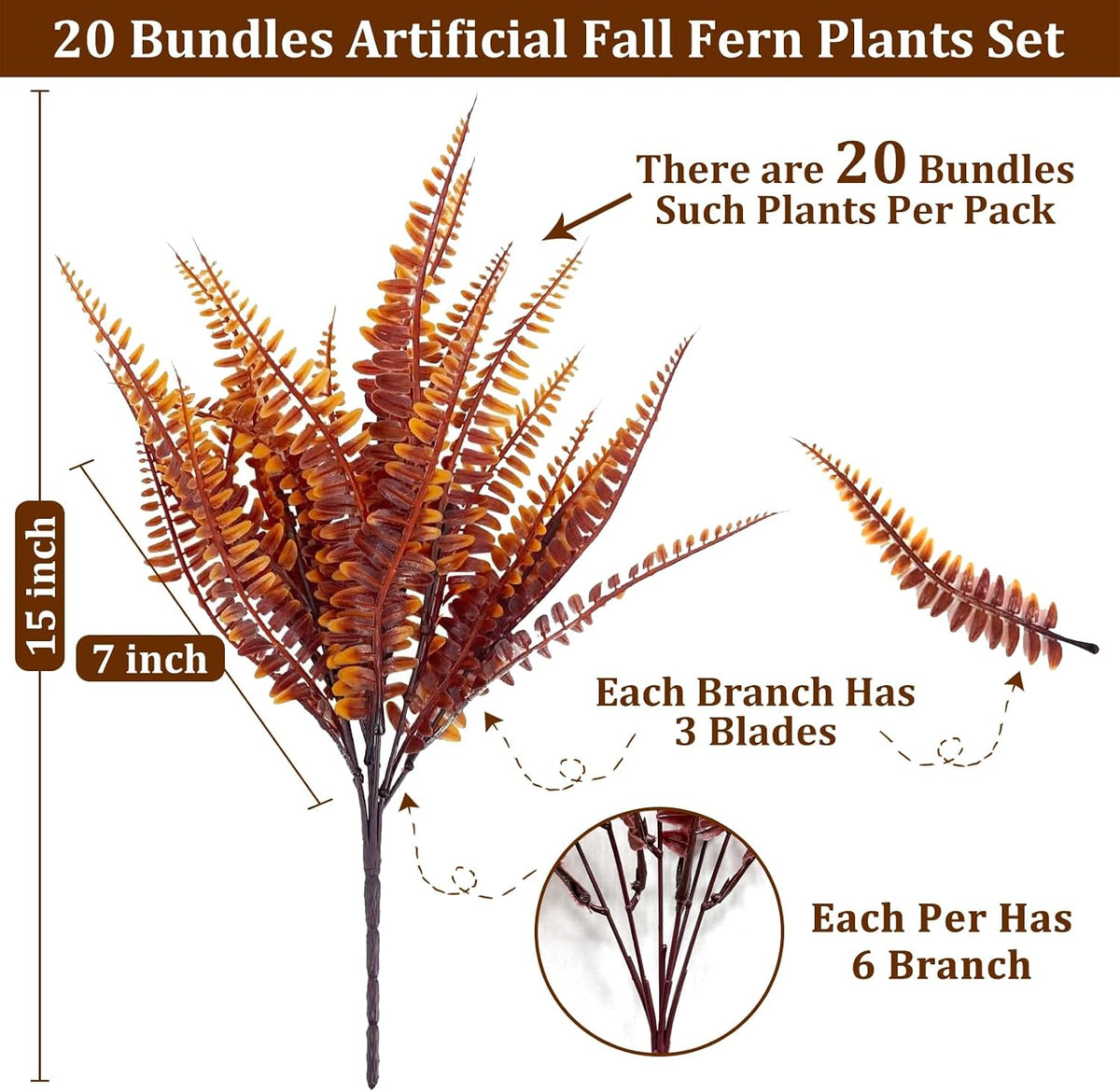 TURNMEON 20 Bundles Artificial Fall Flowers for Outdoors Fall Decorations
