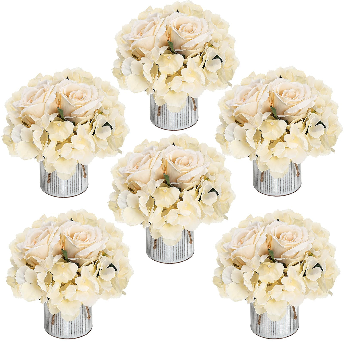 Deep Pink Flower Table Centerpieces - Set of 6