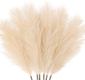 ZIFTY Faux Pampas Grass Decor 17" 6Pcs Handmade Flower Boho Decor Beige