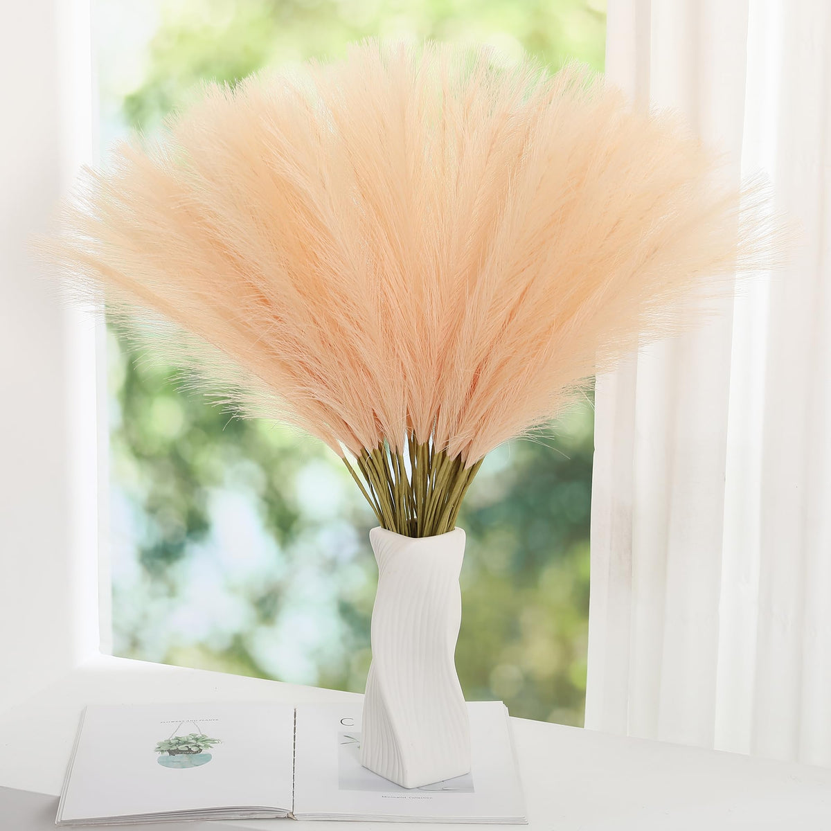 Wertuirk 30pcs Faux Pampas Grass - 24 Inch Pink Pampas Grass Home Decor