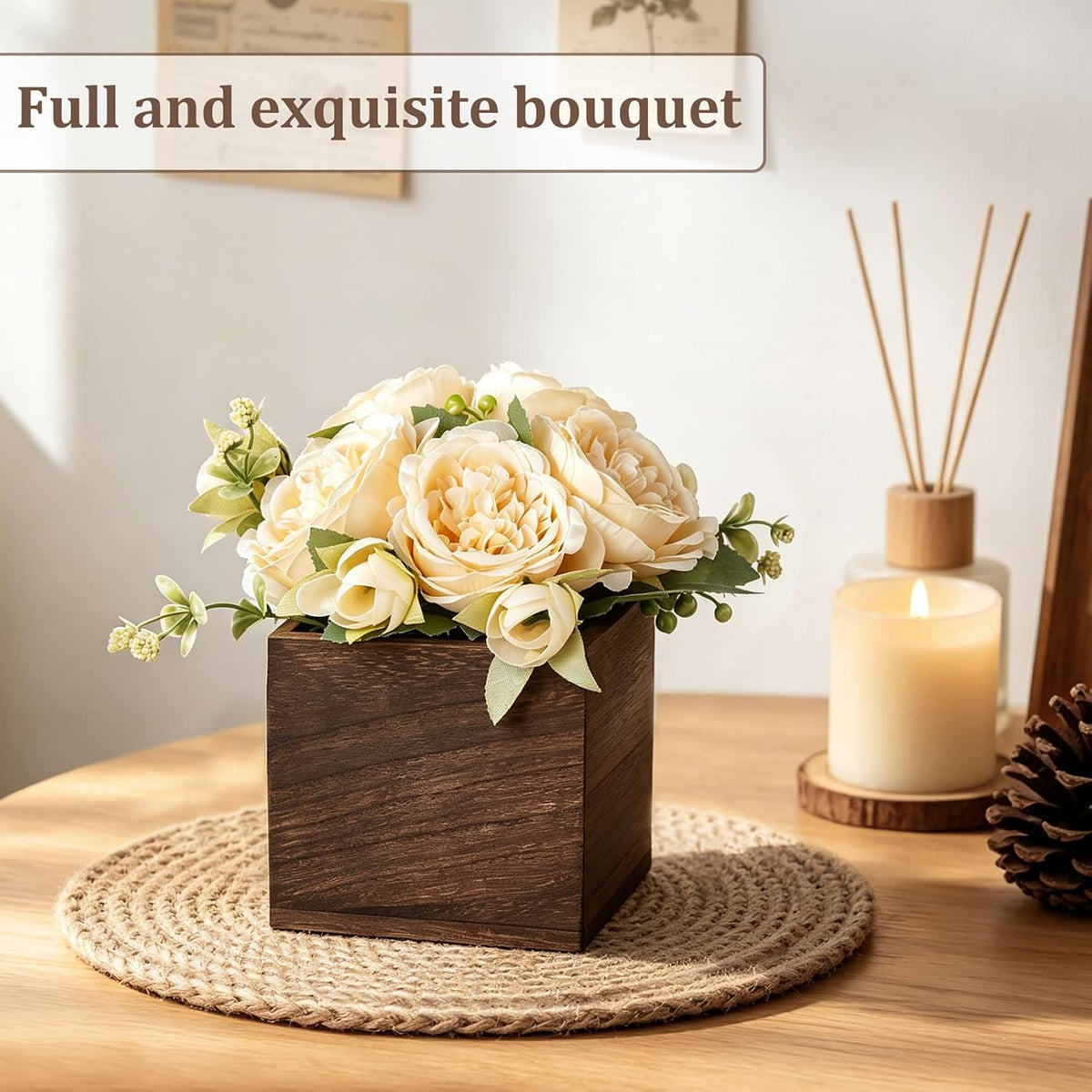 Dahey Small Mini Artificial Flower Table Centerpieces for Dining Room Decor