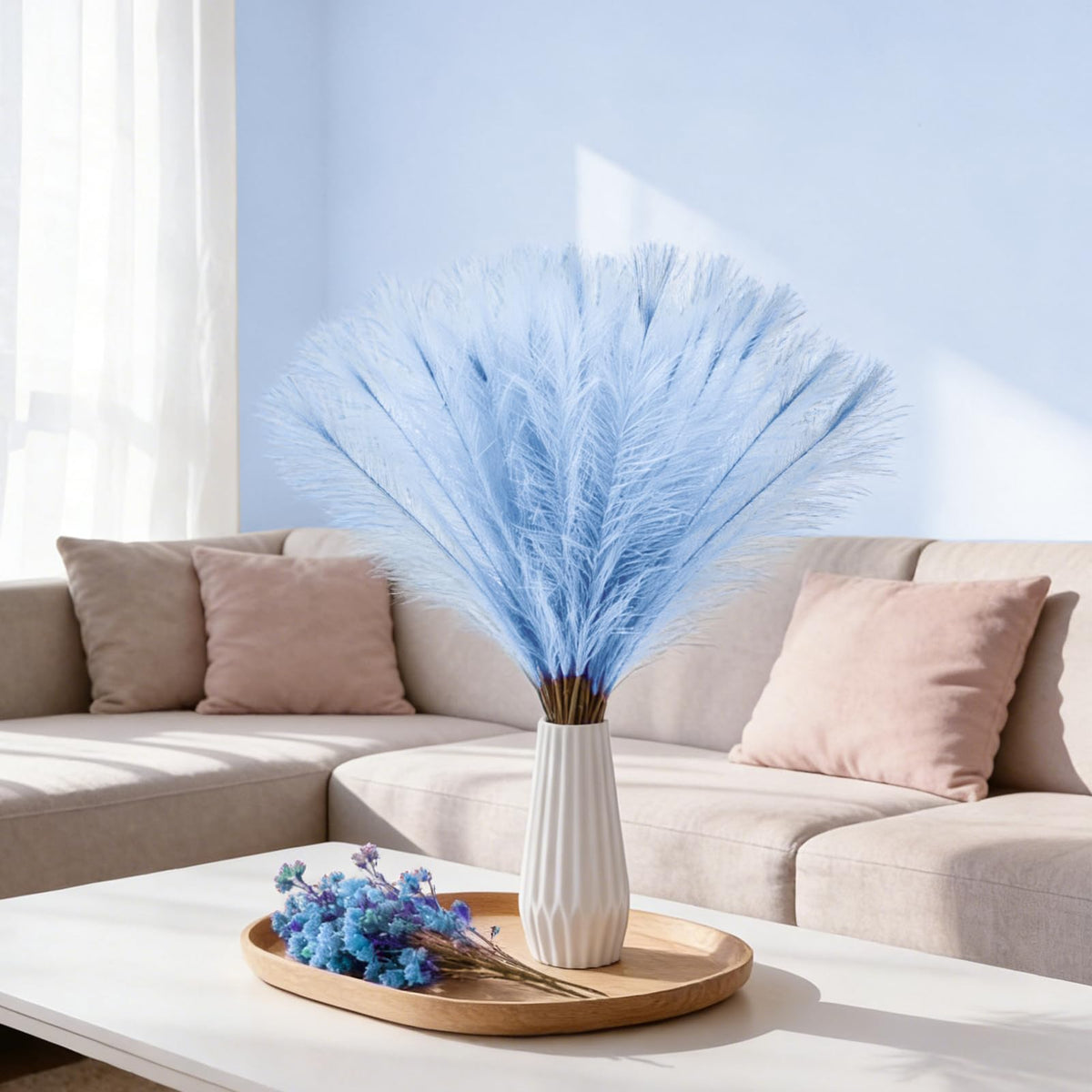 50pcs Black Pampas Grass 21.6 Inch Non-Shedding Faux Pampas for Gothic Home, Moody Boho, Halloween and Modern Wedding Decor