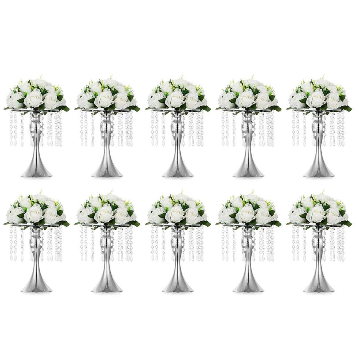 NUPTIO Tall Vase Table Centerpiece, 13.8", Gold, 10 Pcs