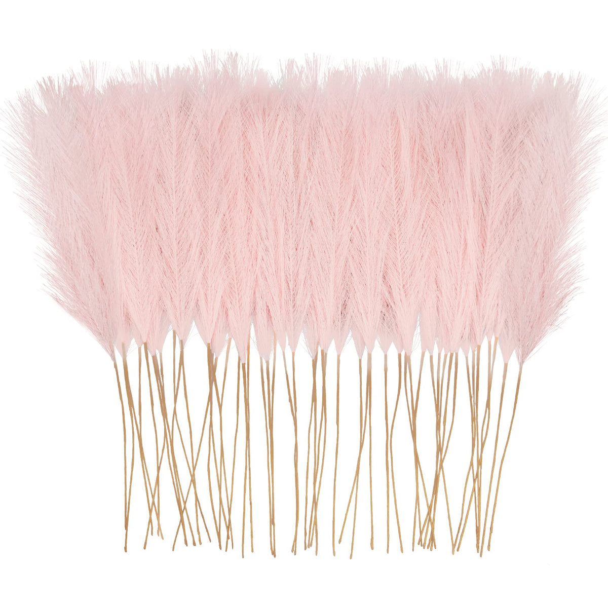 obbsie 50PCS Burnt Orange Faux Pampas Grass Decor, 21.6" Fluffy Vase Filler