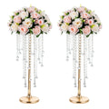 NUPTIO Tall Gold Centerpiece for Table, Metal, 21.7", 10 Pcs