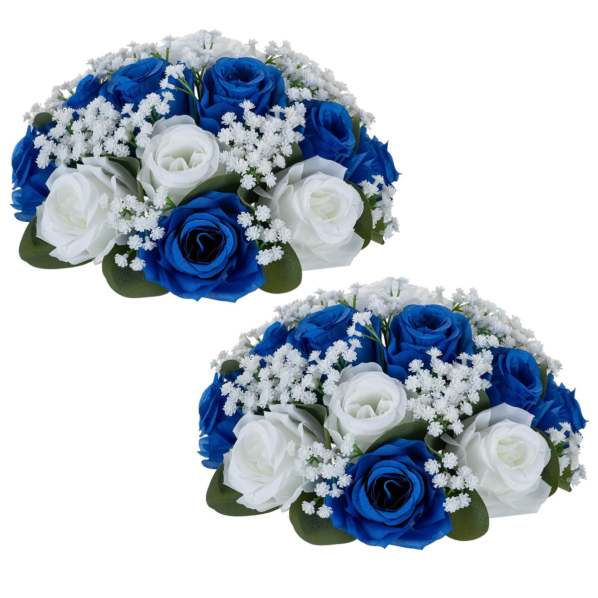 NUPTIO Flower Balls for Table Centerpieces: White Fake Flowers, 8.6 Inch