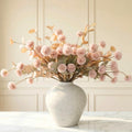Faux Fall Flowers, Burnt Orange Artificial Floral Stems For Vase