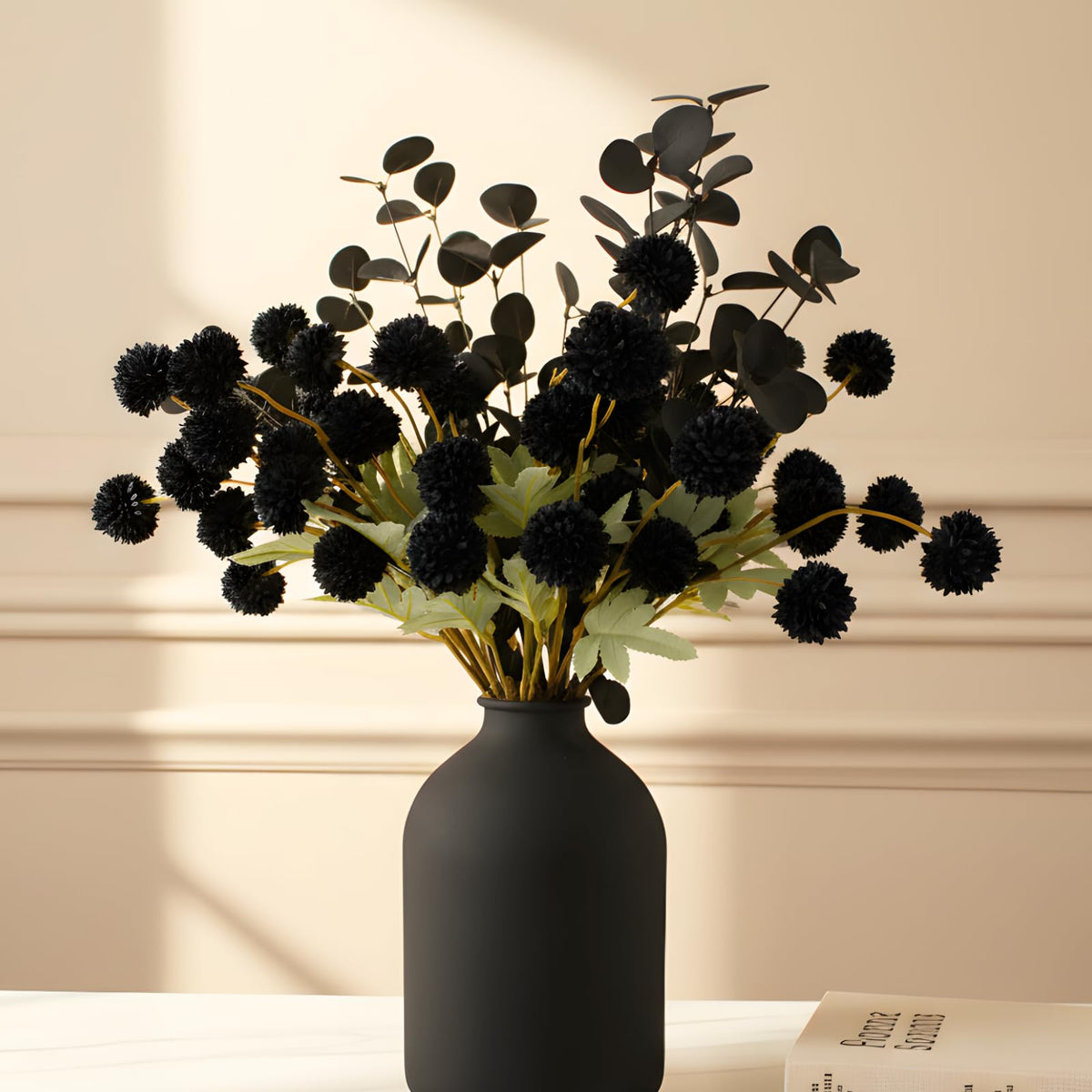 Faux Fall Flowers, Burnt Orange Artificial Floral Stems For Vase