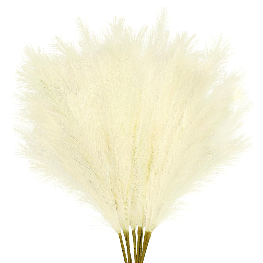 obbsie 50PCS Burnt Orange Faux Pampas Grass Decor, 21.6" Fluffy Vase Filler