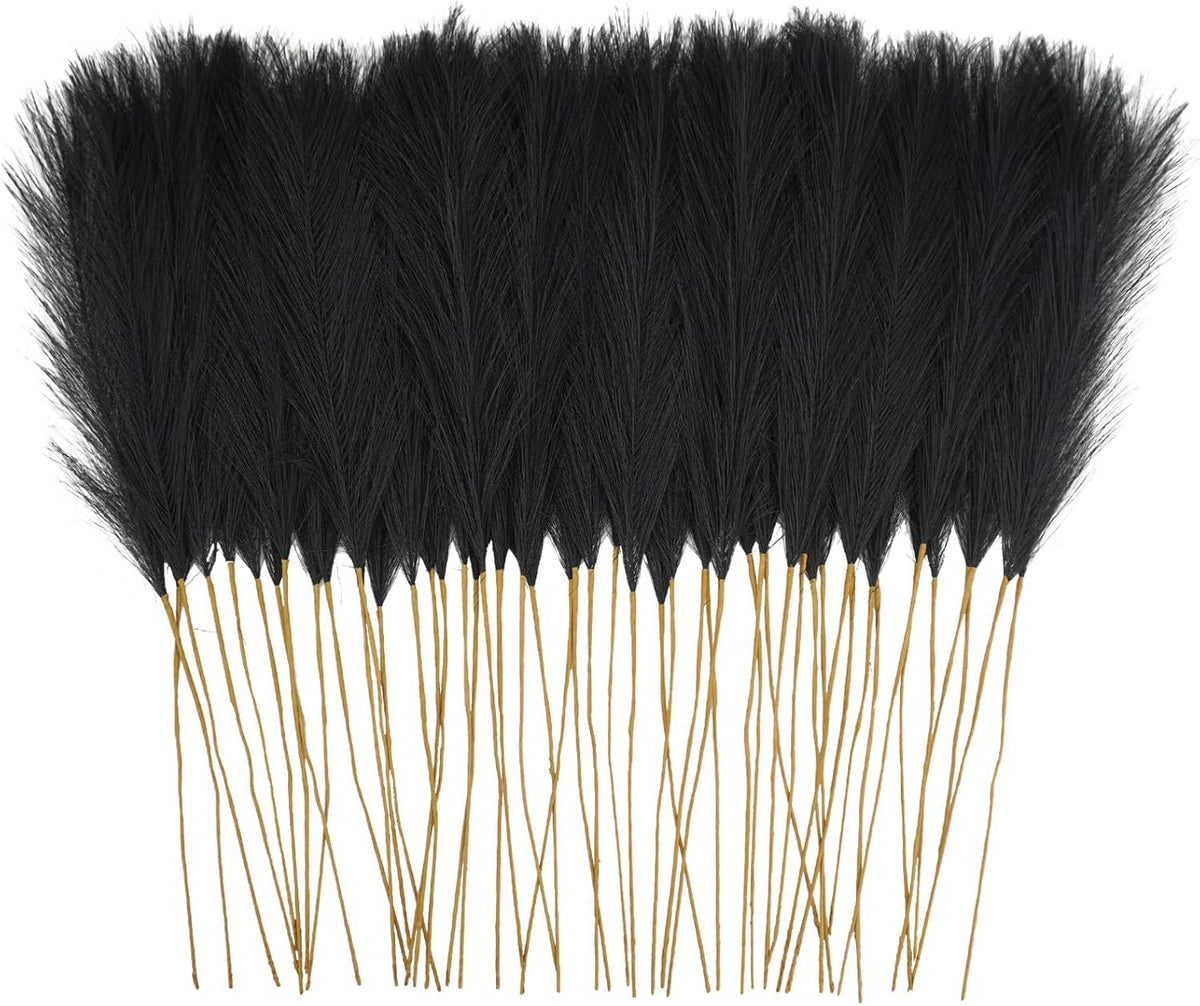 obbsie 50PCS Burnt Orange Faux Pampas Grass Decor, 21.6" Fluffy Vase Filler