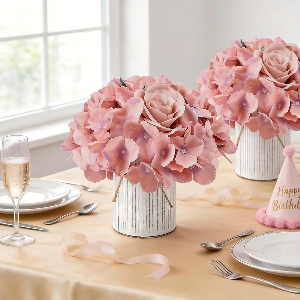 Deep Pink Flower Table Centerpieces - Set of 6